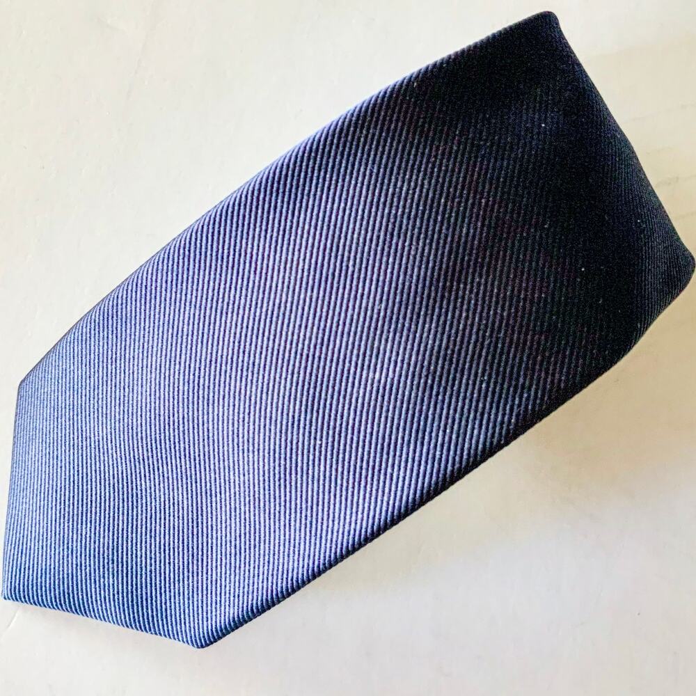 J. Crew Navy Blue Shiny Slim Skinny Neck Tie 100 Silk